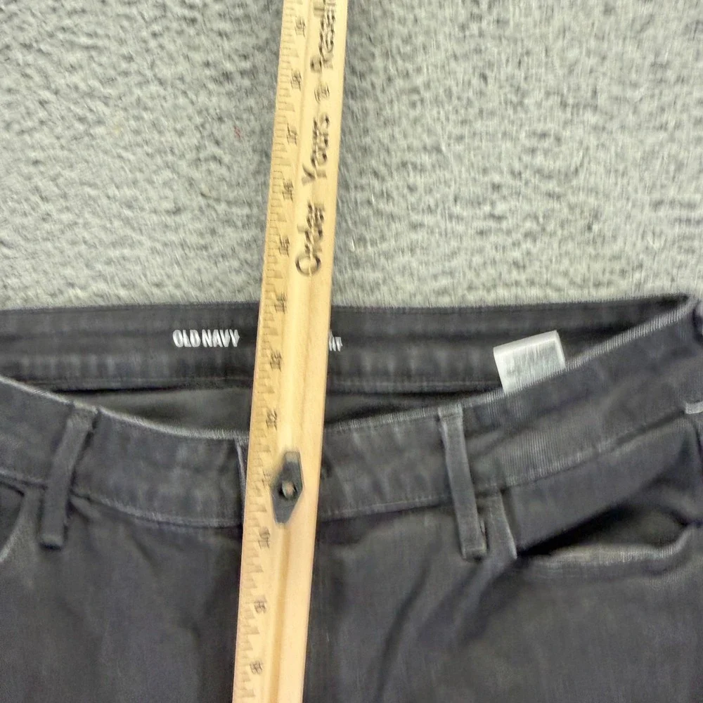 Old Navy Jeans Womens 14 Black Cotton Denim Straight Leg Travel Utility Workwear